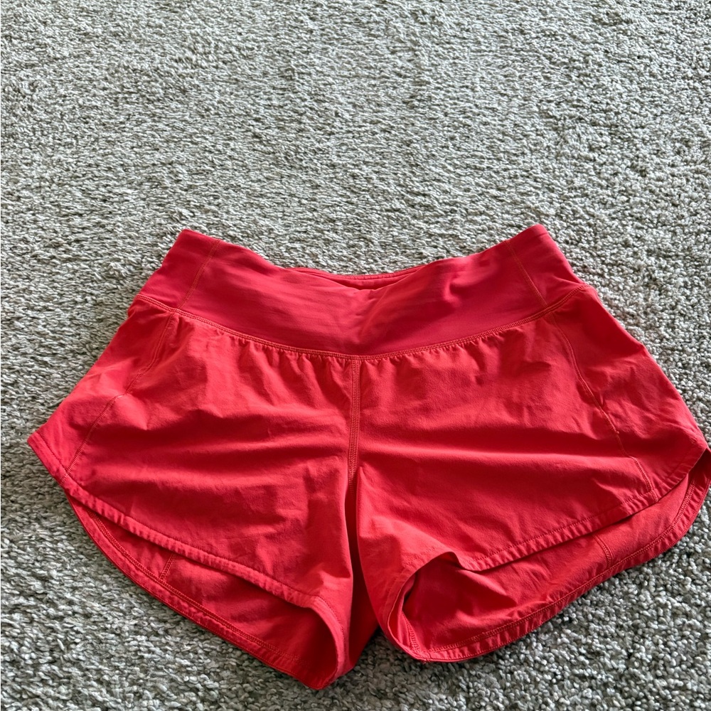 lululemon athletica Vibrant Red Athletic Shorts